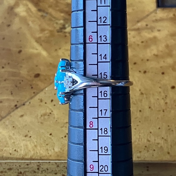 Sleeping Beauty Turquoise Sterling Silver Ring Size 7 - Picture 9 of 10